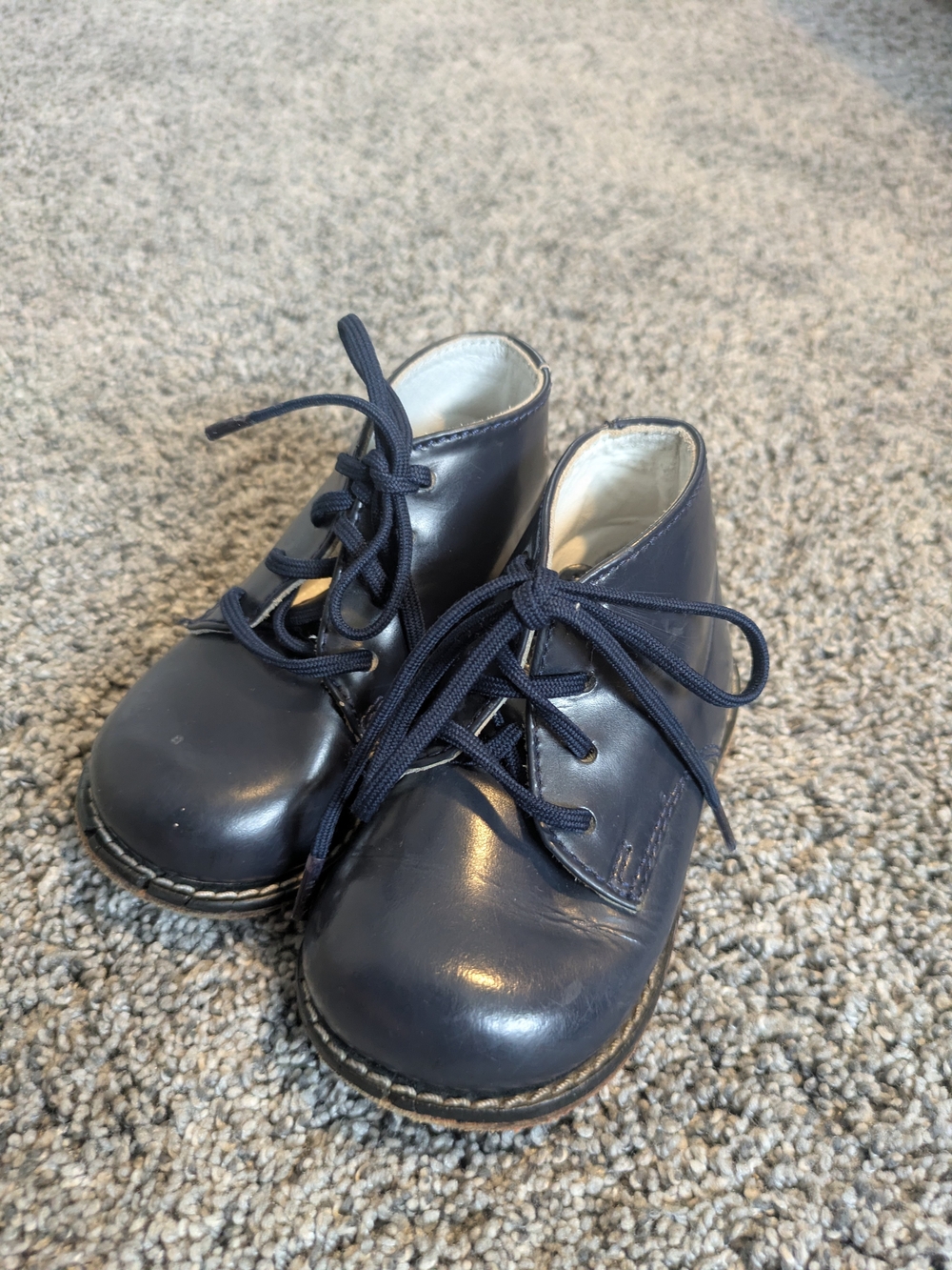 Josmo Navy Lace-Up Kids Dress Shoes